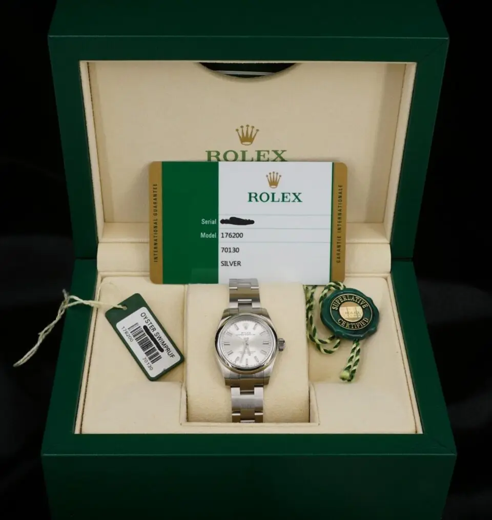 2017 Ladies Rolex Oyster Perpetual Ref. 176200, Stainless Steel, 26mm, Box and Papers