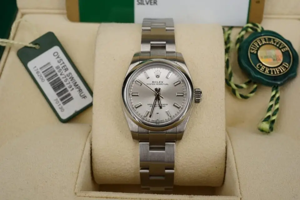 2017 SS Ladies Rolex 176200 SS Warranty 26mm Oyster Box Papers, view 2